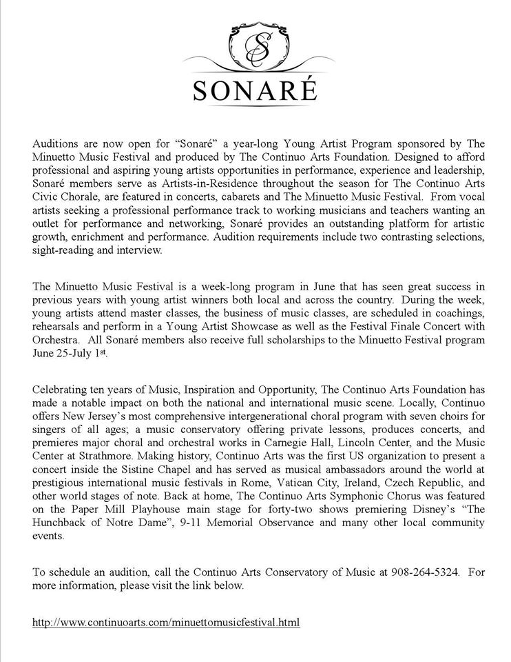 Sonare Auditions